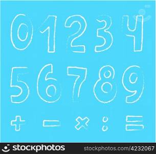 vector set of numbers on blue