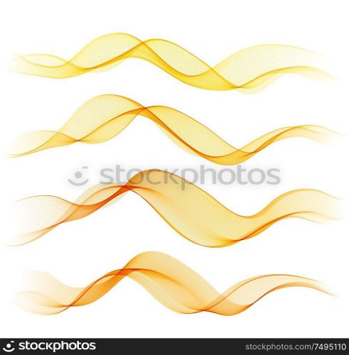 Vector Set of orange abstract wave design element.. Set of orange abstract wave design element