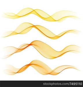 Vector Set of orange abstract wave design element.. Set of orange abstract wave design element