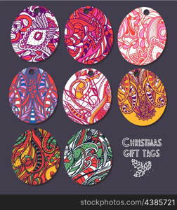 vector set of ornamental gift tags