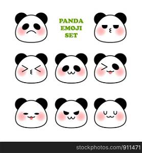 Vector set of panda with emotional.
