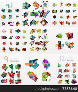 Vector set of paper graphics. Mega collection. Vector set of paper graphics