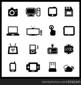 Vector set of personal electronic devices, cloud connection, and finger touching