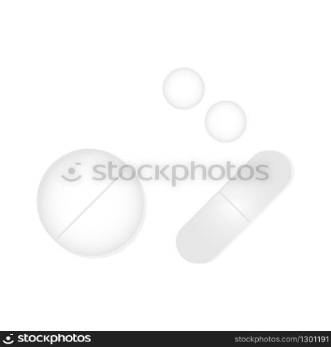 vector set of pills in different dosage forms