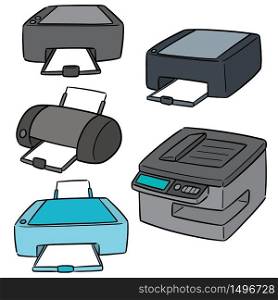 vector set of printer