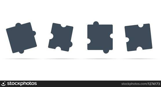 vector set of puzzle pieces in different shapes