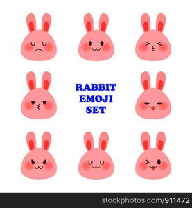 Vector set of rabbit with emotional.