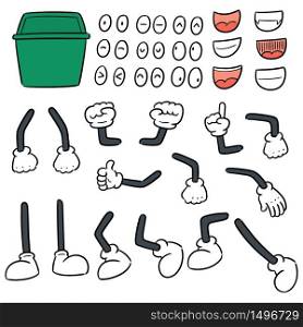 vector set of recycle garbage cartoon