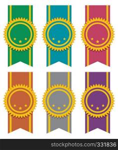 vector set of ribbon badges