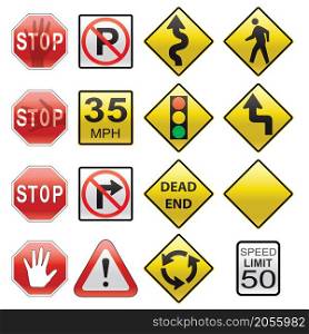vector set of road signs