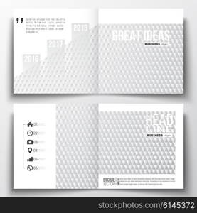 Vector set of square design brochure template. Abstract colorful polygonal background, modern stylish triangle vector texture.