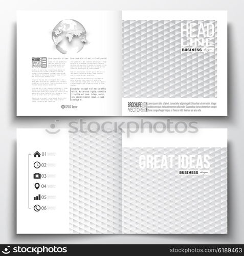 Vector set of square design brochure template. Abstract colorful polygonal background, modern stylish triangle vector texture.