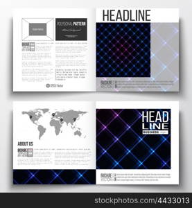 Vector set of square design brochure template. Abstract polygonal background, modern stylish sguare vector texture.