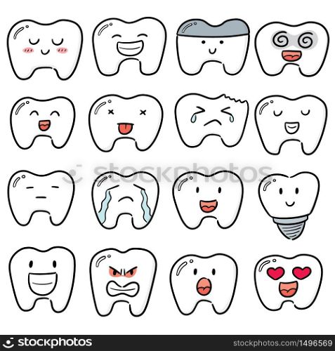 vector set of teeth