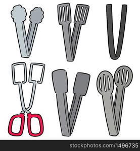 vector set of tongs