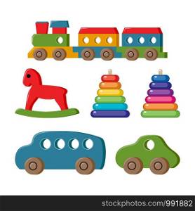 vector set of toys for kids. collection of child toy cartoons. flat icon design for game play illustration