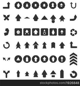 Vector set of useful arrows. Collection arrow with elegant style and black color. Flat illustration sign.. Vector set of useful arrows. Vector illustration.