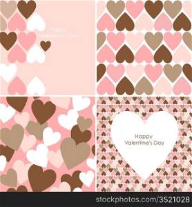 Vector set of Valentines seamless pattern
