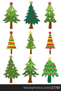 vector set of xmas holiday trees