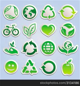 Vector set with ecology stickers