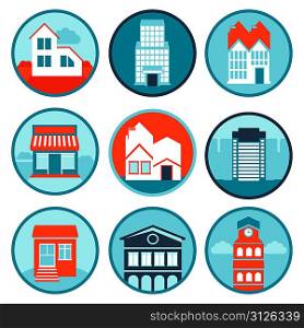 Vector set with real estate logos and emblems