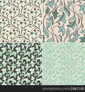 Vector set with vintage seamless patterns