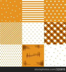 Vector set yellow, cute seamless patterns