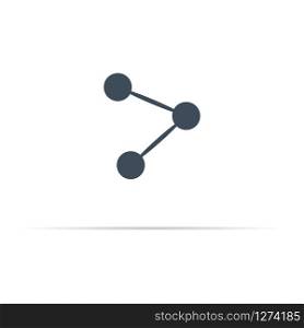 vector share icon in modern style with full circles