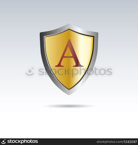 Vector shield initial letter A