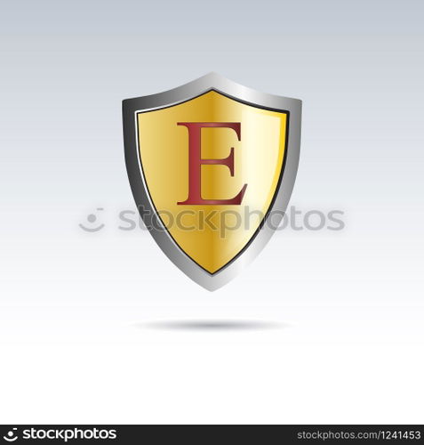 Vector shield initial letter E