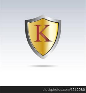 Vector shield initial letter K