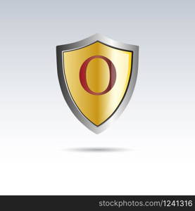 Vector shield initial letter O