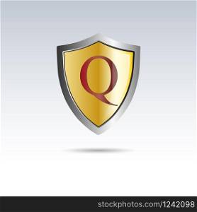 Vector shield initial letter Q