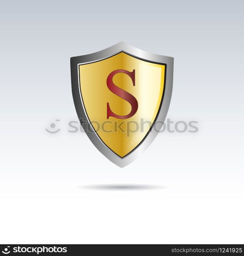 Vector shield initial letter S