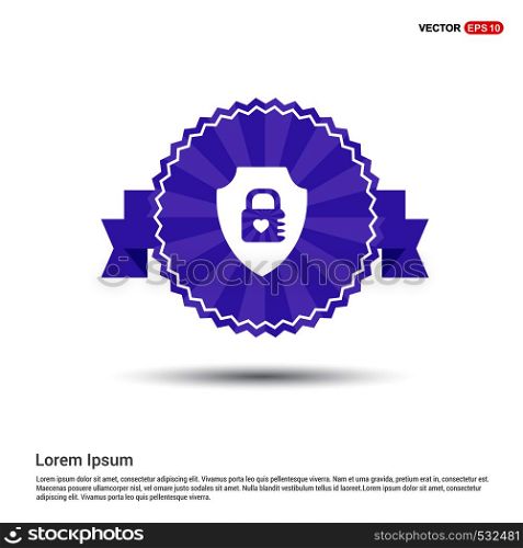 vector shield lock Icon - Purple Ribbon banner
