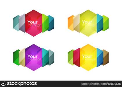 Vector shiny blank web option boxes. Geometric elements suitable for text, infographics or navigation UI menu