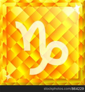 Vector shiny yellow diamond zodiac sign - Carpicorn