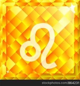 Vector shiny yellow diamond zodiac sign- Leo