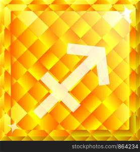 Vector shiny yellow diamond zodiac sign - Sagittarius