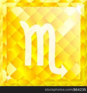 Vector shiny yellow diamond zodiac sign - Scorpio