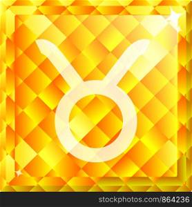 Vector shiny yellow diamond zodiac sign - Taurus