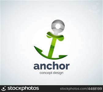 Vector ship anchor logo template, abstract business icon