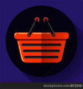 Vector shopping basket icon. Flat design style. Vector shopping basket icon. Flat design style.