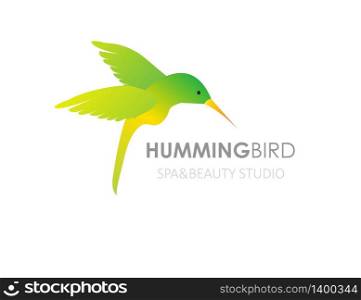 Vector sign abstract bird in flight. Vector sign abstract hummingbird bird in flight