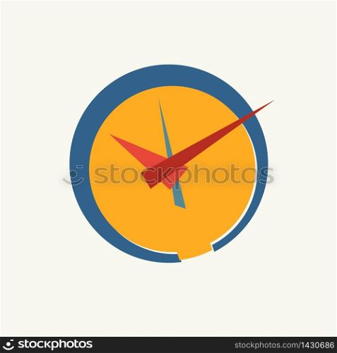 Vector sign abstract clock. Flat design