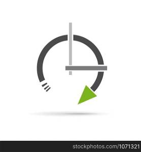 Vector sign abstract clock in rotation with arrow