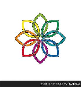 Vector sign abstract flower, in linear style