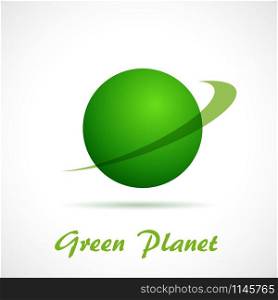 Vector sign abstract green planet