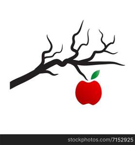 Vector sign apple on the dead tree