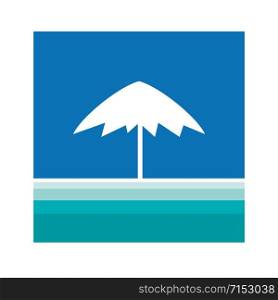 Vector sign beach umbrella on the beach